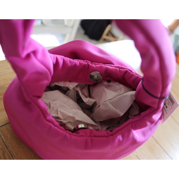 Zara NWT Fuchsia Pink Mini Tote bag with Flower Detail - Picture 11 of 11